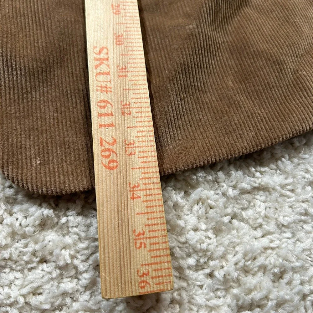 Saddlebred Corduroy Sport Coat Blazer 46L Brown Tan Two Button Gingham Lined